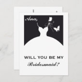 Bruidsmeisje Uitnodiging mooi eenvoudig en elegant (Voorkant / Achterkant)