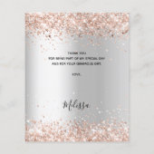 Bruidsmeisje uitnodiging zilveren roos budget beda flyer (Achterkant)