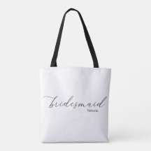 Bruidsmeisje Victoria Script Zwarte Riemen Tote Ta