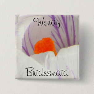 Bruidsmeisje Vierkante Button 5,1 Cm