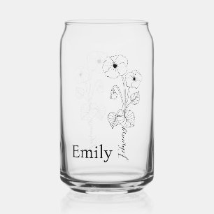 Bruidsmeisje Violet Februari Geboortemaand Bloem Blikvorm Glas