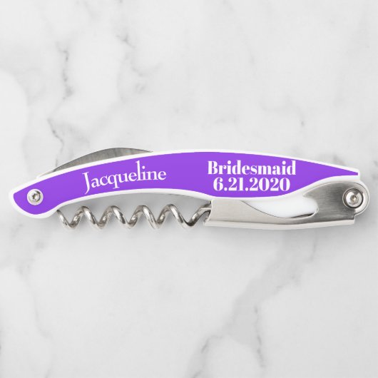 Bruidsmeisje Violet Trouwcadeau Kurkentrekker (Achterkant)