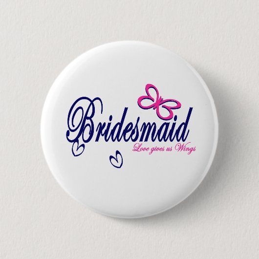 Bruidsmeisje/ Vlinderthema Ronde Button 5,7 Cm (Voorkant)