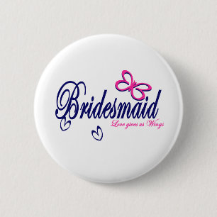 Bruidsmeisje/ Vlinderthema Ronde Button 5,7 Cm