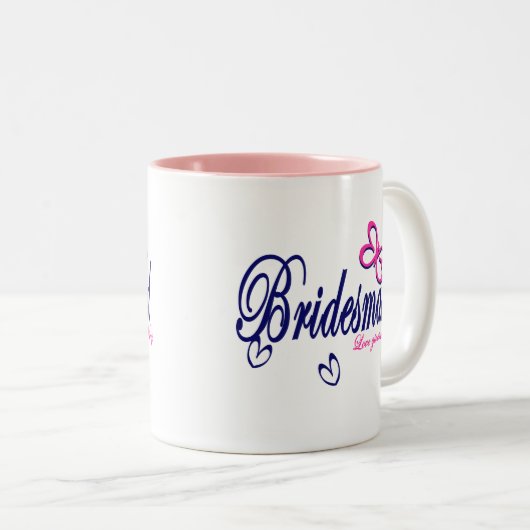 Bruidsmeisje/ Vlinderthema Tweekleurige Koffiemok (Voorkant rechts)