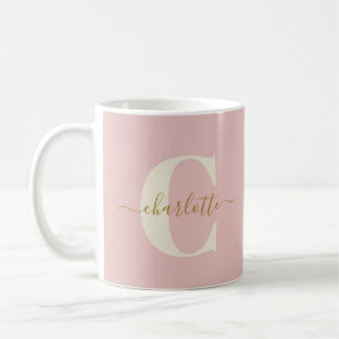 Bruidsmeisje Voorstel Blush Roze Goud Monogram Naa Koffiemok