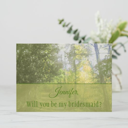 bruidsmeisje voorstel bos kaart (Staand voorkant)