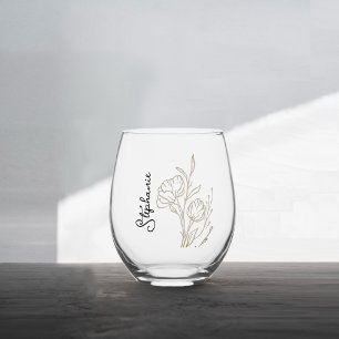 Bruidsmeisje voorstel cadeau: gepersonaliseerd wijnglas zonder voet