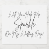 Bruidsmeisje voorstel Champagne Label Sparkling Wijnetiket (Enkel label)