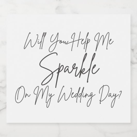 Bruidsmeisje voorstel Champagne Label Sparkling Wijnetiket (Enkel label)