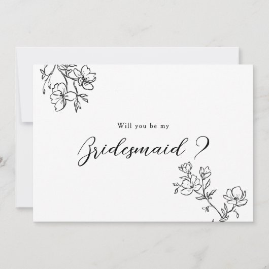 Bruidsmeisje voorstel delicate bloemen elegant kaart (Voorkant)