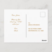 Bruidsmeisje voorstel Elegant  goud Bourgogne Briefkaart (Achterkant)