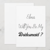 Bruidsmeisje voorstel Elegante Eenvoudige Cool Wed Kaart (Voorkant / Achterkant)