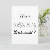 Bruidsmeisje voorstel elegante eenvoudige trendy b kaart (Staand voorkant)