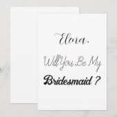 Bruidsmeisje voorstel elegante eenvoudige trendy b kaart (Voorkant / Achterkant)