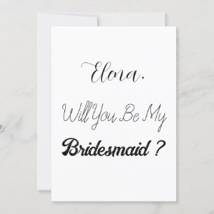 Bruidsmeisje voorstel elegante eenvoudige trendy b kaart