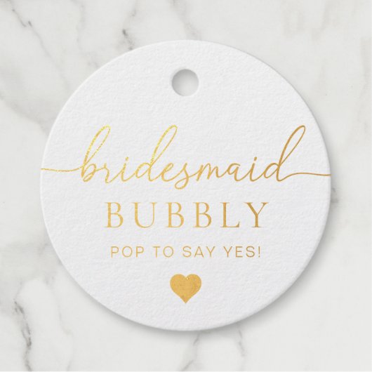 Bruidsmeisje Voorstel Foil Favor Label (Voorkant)