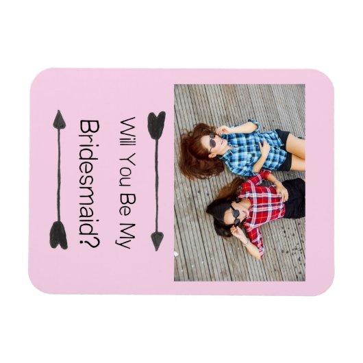 bruidsmeisje voorstel foto magneet (Horizontaal)