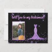 Bruidsmeisje Voorstel Foto met verstelbare rand Kaart (Voorkant)