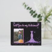 Bruidsmeisje Voorstel Foto met verstelbare rand Kaart (Staand voorkant)