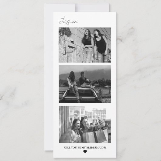 bruidsmeisje voorstel fotostrip fotocabine save the date (Voorkant)