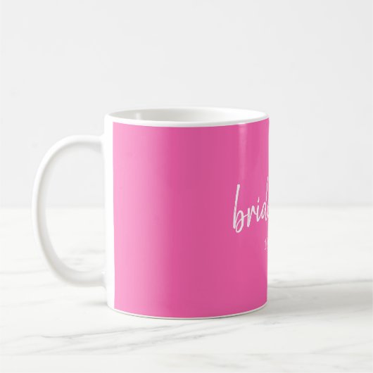 Bruidsmeisje voorstel gepersonaliseerd Hot Pink Koffiemok (Links)