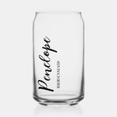 Bruidsmeisje voorstel gepersonaliseerde naam en ro blikvorm glas (Voorkant)