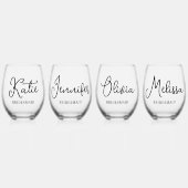 bruidsmeisje voorstel geschenk aangepaste wijn gla wijnglas zonder voet (Voorkant)