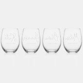 bruidsmeisje voorstel geschenk aangepaste wijn gla wijnglas zonder voet (Achterkant)