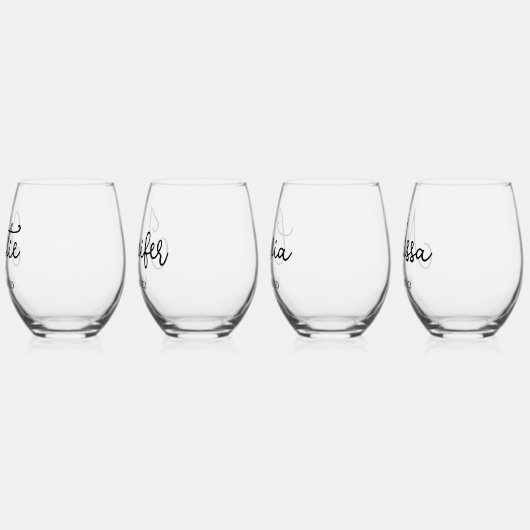 bruidsmeisje voorstel geschenk aangepaste wijn gla wijnglas zonder voet (Links)