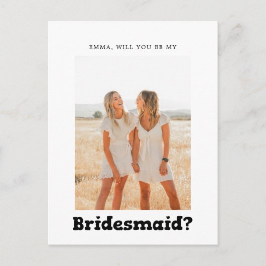 bruidsmeisje voorstel gewaagd speels briefkaart (Voorkant)