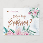 Bruidsmeisje voorstel glamour zal je mijn bruidsme briefkaart (Voorkant)