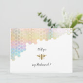 Bruidsmeisje voorstel gouden bij kaart (Staand voorkant)