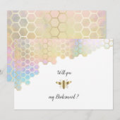 Bruidsmeisje voorstel gouden bij kaart (Voorkant / Achterkant)