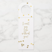 Bruidsmeisje Voorstel Gouden Confetti Fles Label (Achterkant)
