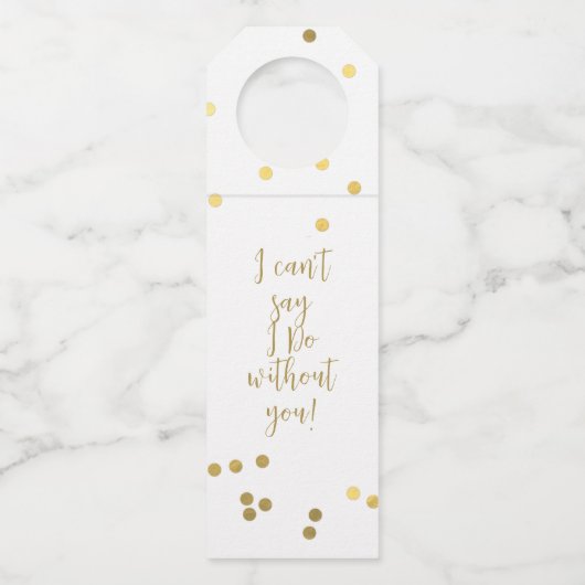 Bruidsmeisje voorstel Gouden Confetti Fles Labels (Achterkant)