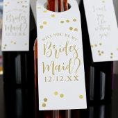 Bruidsmeisje voorstel Gouden Confetti Fles Labels
