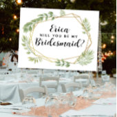 Bruidsmeisje Voorstel groen huwelijksfeest geo Uitnodiging Briefkaart