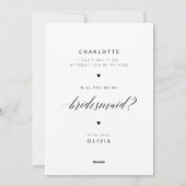 bruidsmeisje voorstel Kaart rustieke foto (Achterkant)