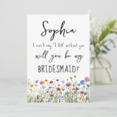 Bruidsmeisje voorstel kaart Wildbloemen (Staand voorkant)