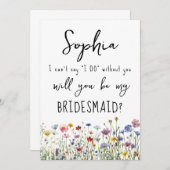 Bruidsmeisje voorstel kaart Wildbloemen (Voorkant / Achterkant)