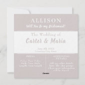 Bruidsmeisje voorstel Kaarten- Verloving bruidsfee Feestdagenkaart (Achterkant)