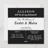 Bruidsmeisje voorstel Kaarten- Verloving bruidsfee Feestdagenkaart (Achterkant)