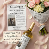 Bruidsmeisje voorstel krant bloem wrap foto cadeaupapier