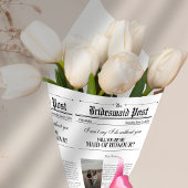 Bruidsmeisje voorstel krant bloem wrap foto cadeaupapier