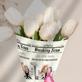 Bruidsmeisje voorstel krant boeket foto cadeaupapier