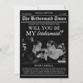 Bruidsmeisje voorstel krant foto kaart (Voorkant)