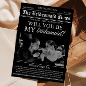 Bruidsmeisje voorstel krant foto kaart