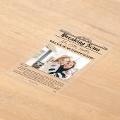 Bruidsmeisje voorstel krant Hoesje 1 foto Acryl Uitnodigingen (Laagn)