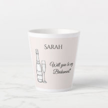 Bruidsmeisje Voorstel Latte Mok | Champagne